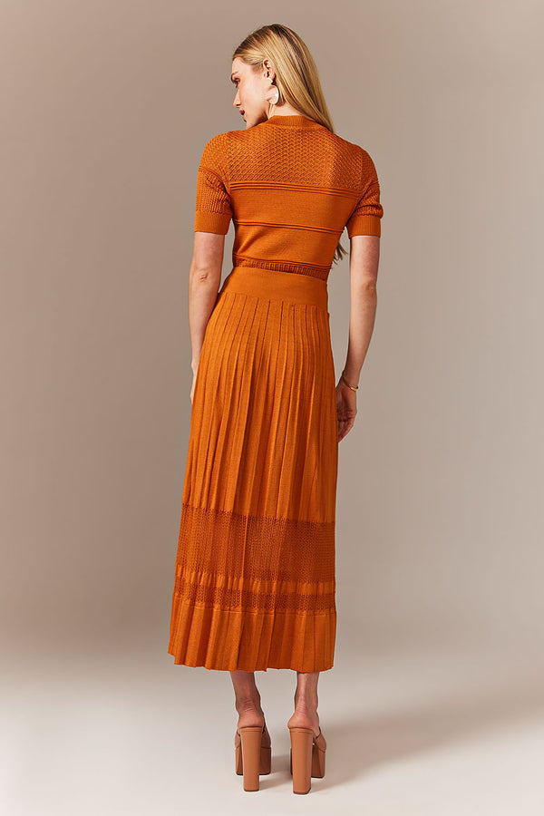 Saia Tricot Midi Laura Laranja Caramel