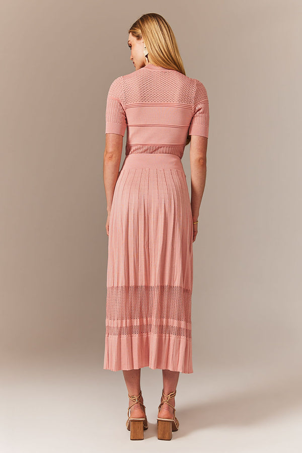 Saia Tricot Midi Laura Rosa Chá