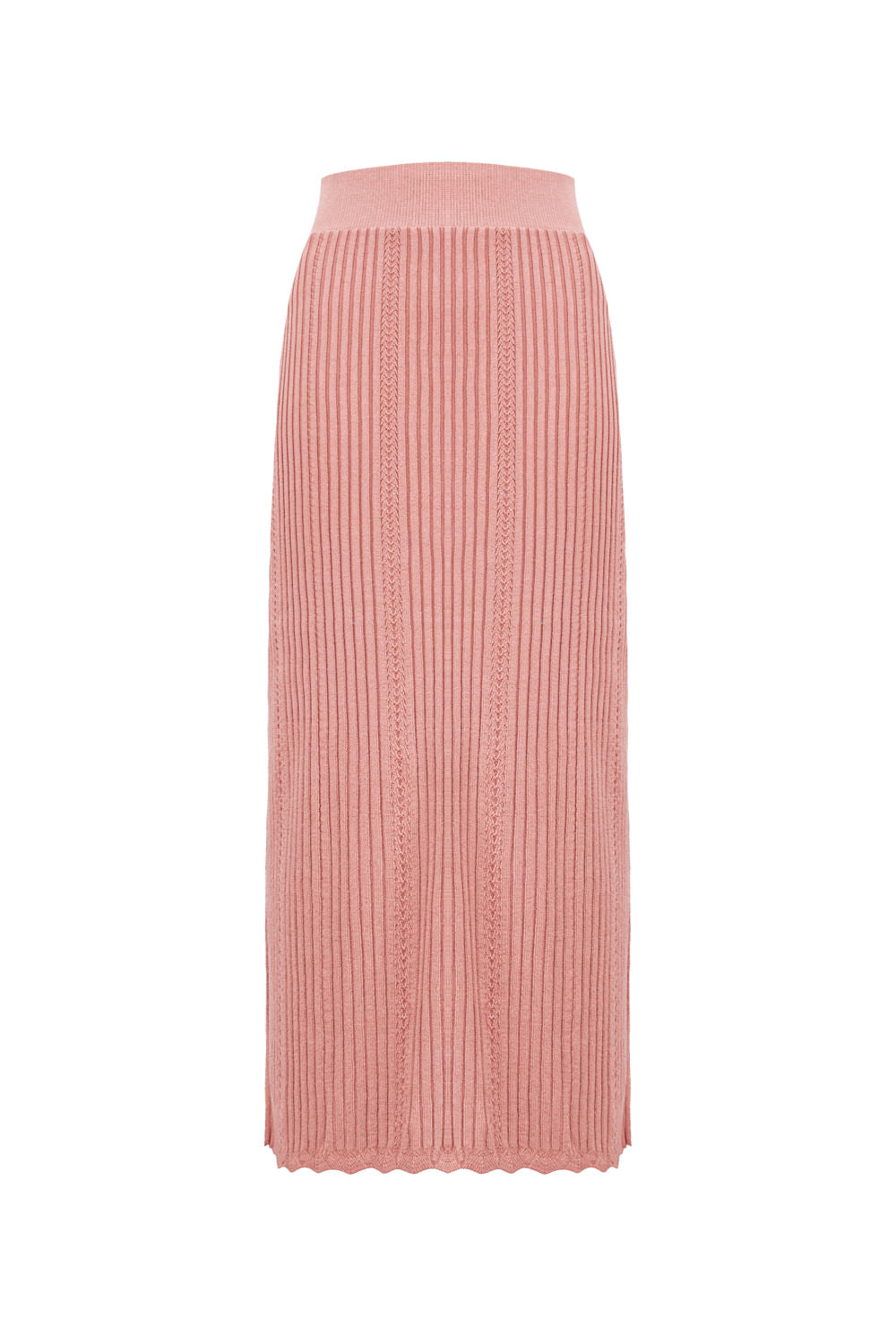 Saia Tricot Midi Lavinia Rosa Chá