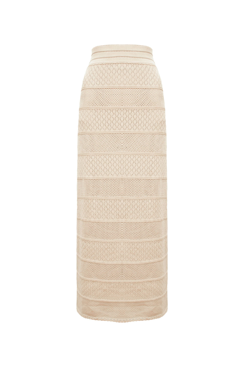 Saia Tricot Midi Milena Bege Creamy