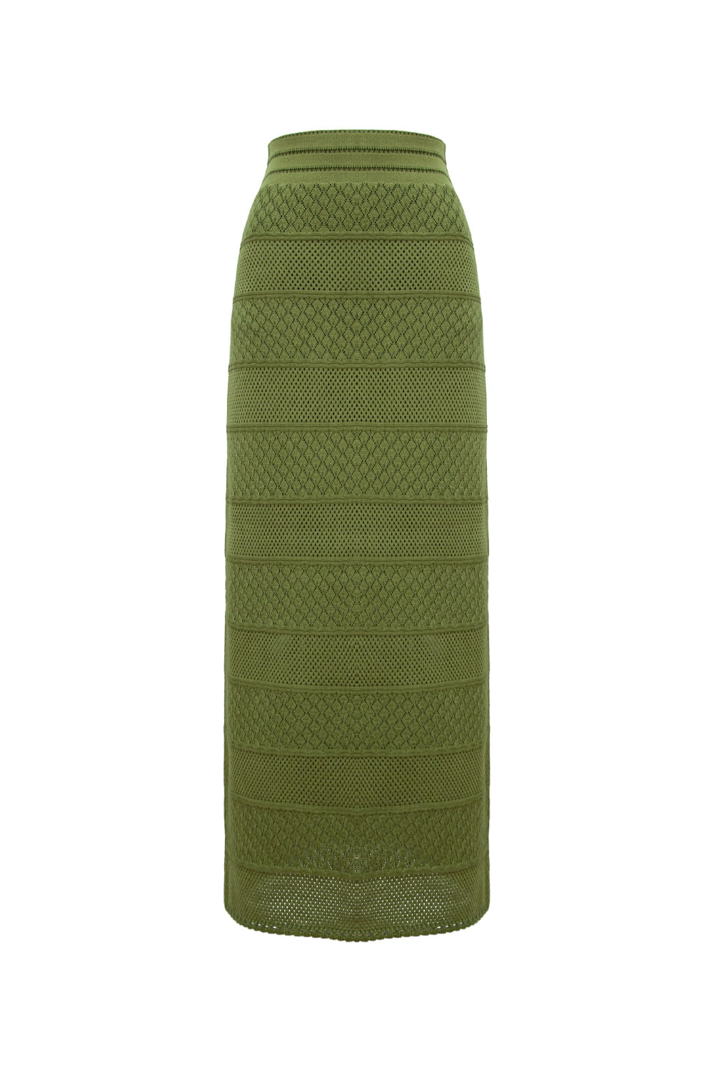 Saia Tricot Midi Milena Verde Botânico
