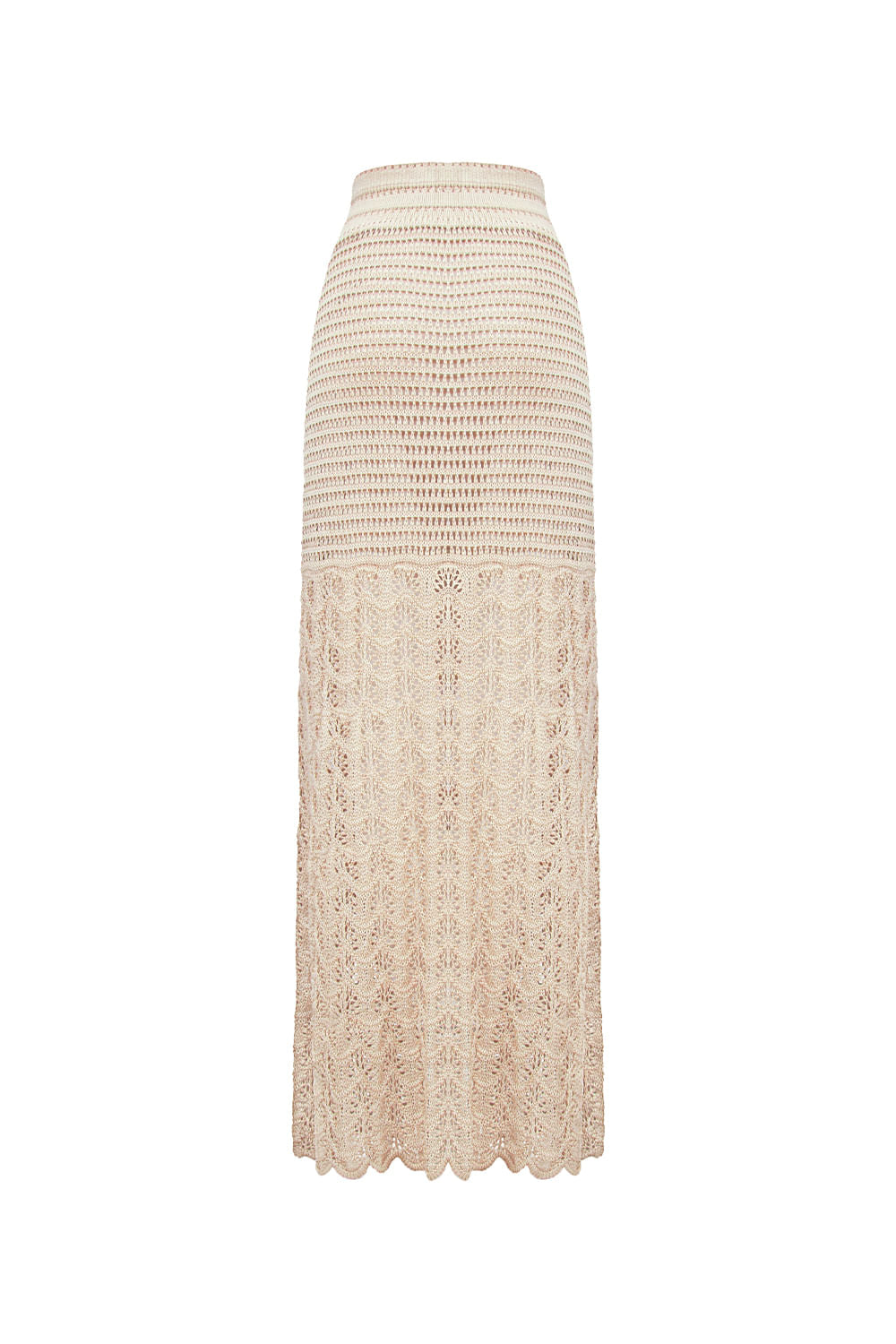Saia Tricot Longa Sara Bege Champagne