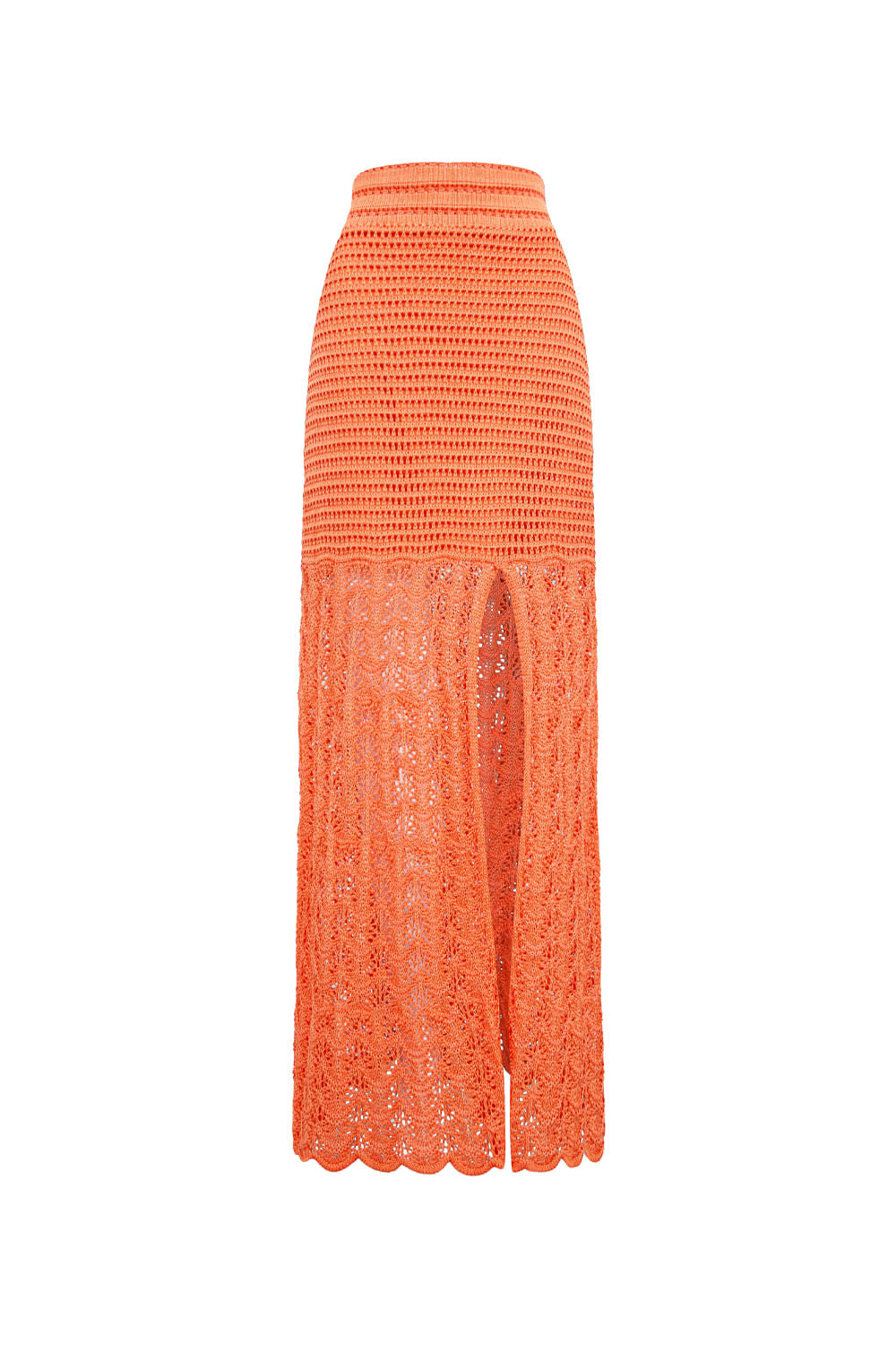 Saia Tricot Longa Sara Tangerina