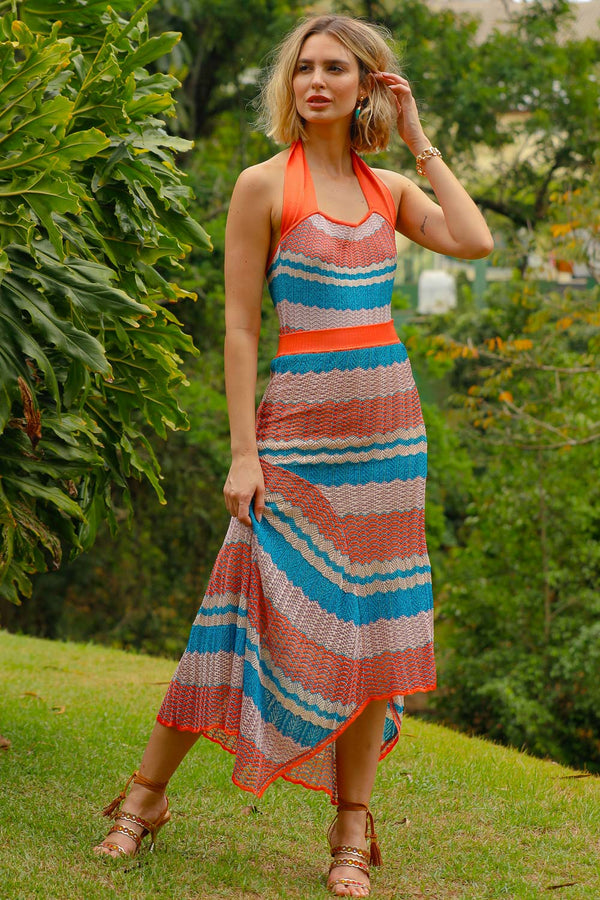 Saia Tricot Midi Tatiana Coral