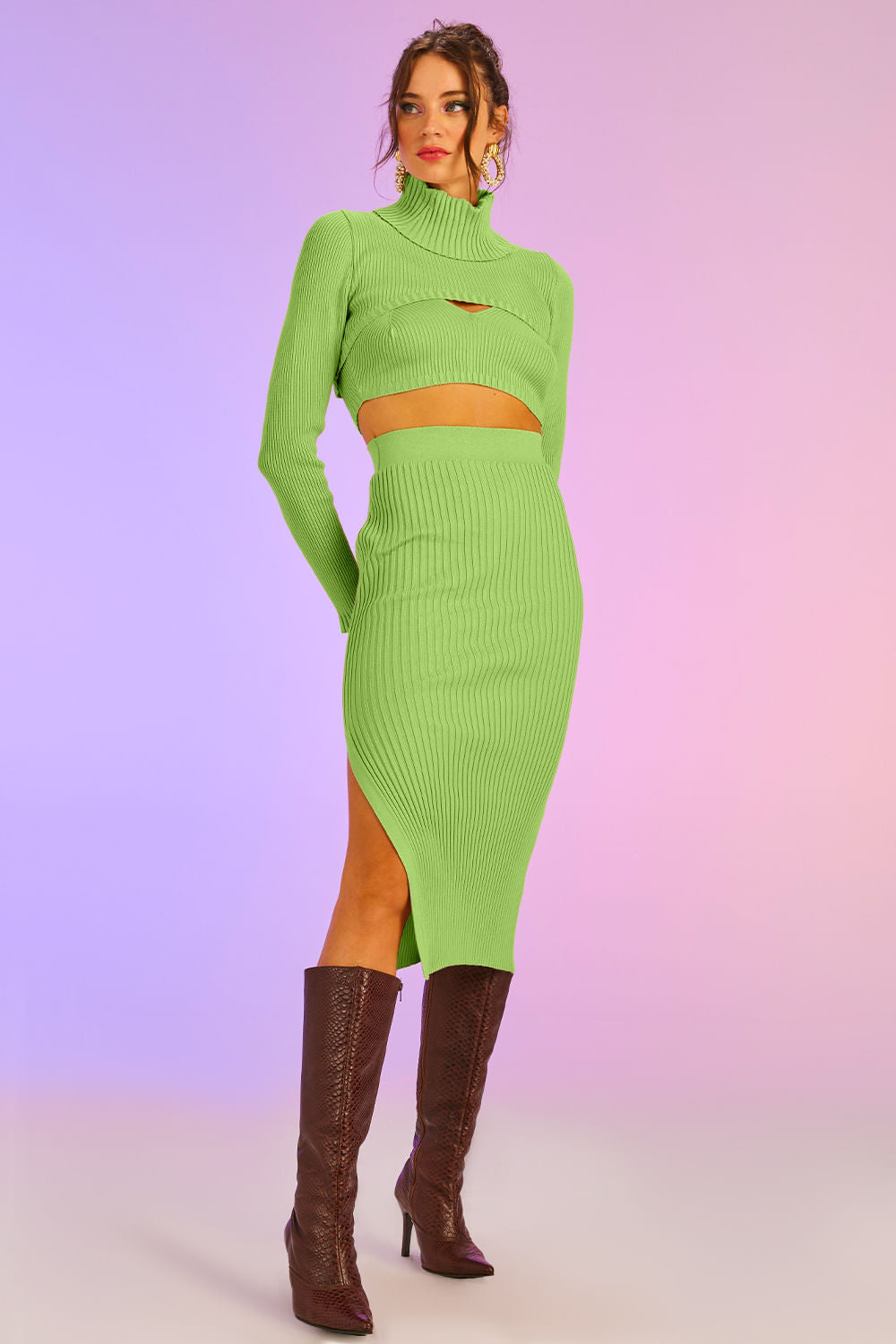 Conjunto Tricot Tracy Verde Maçã