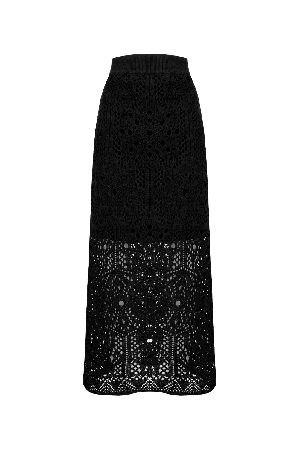 Saia Tricot Midi Olivia Preto