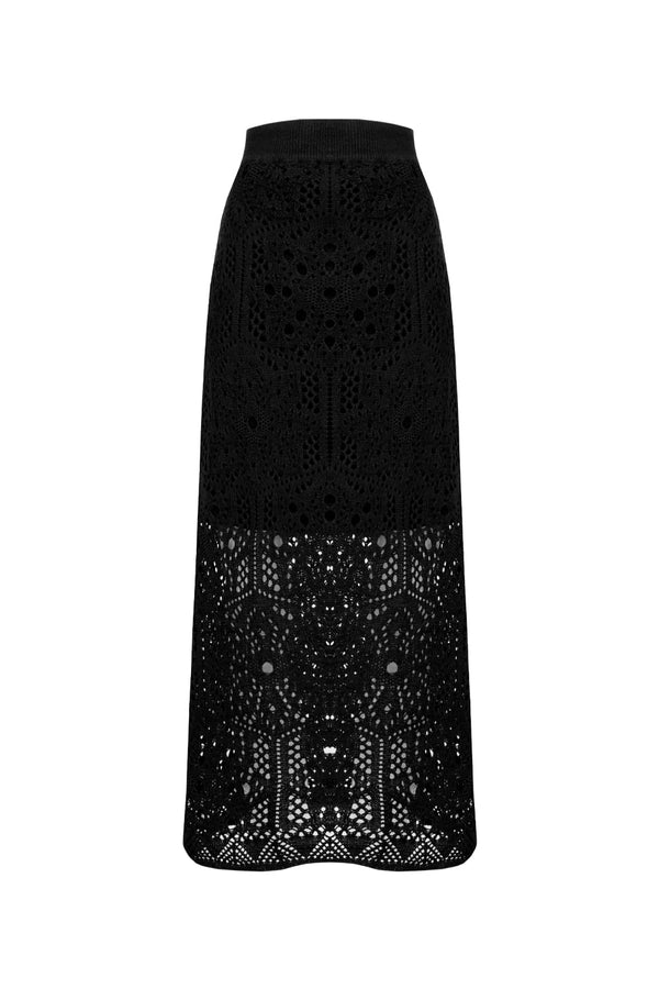 Saia Tricot Midi Olivia Preto