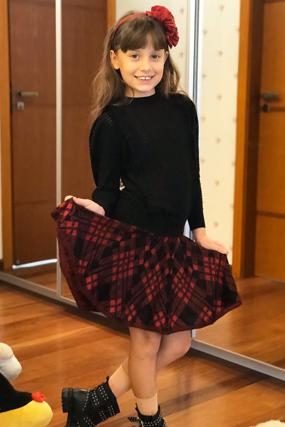 Saia Tricot Oxford Vermelha MINI