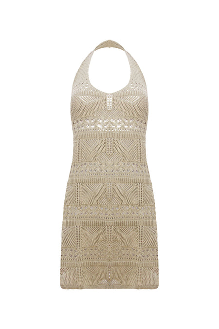 Saída de Praia Tricot Rebeca Bege