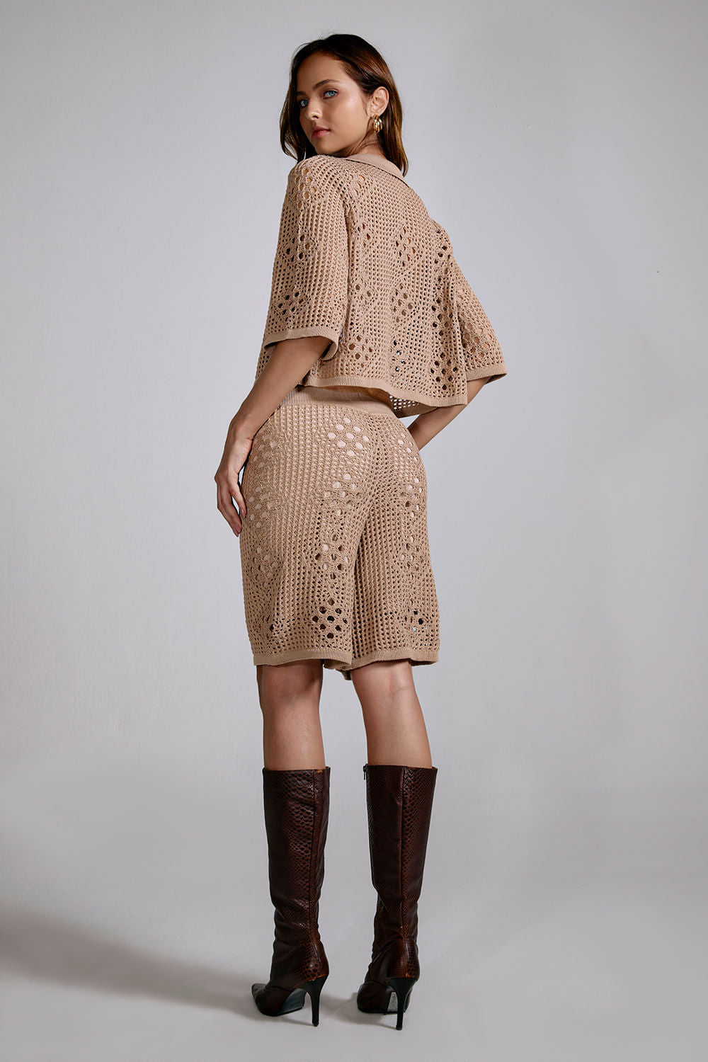 Bermuda Tricot Bertha Bege Toast