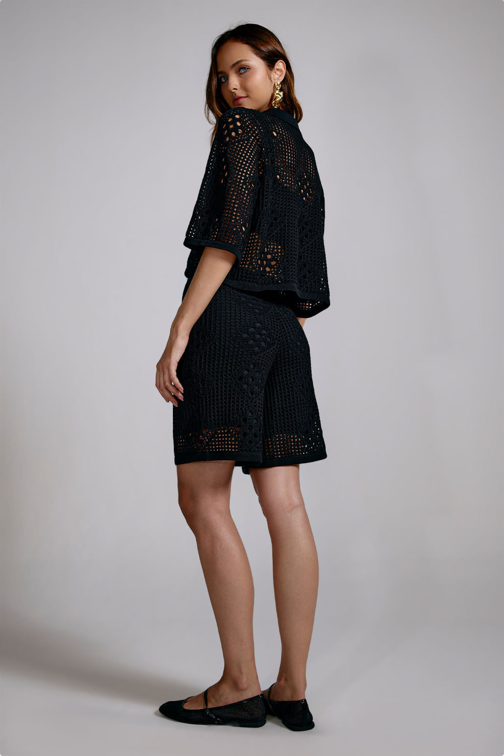 Bermuda Tricot Bertha Preto