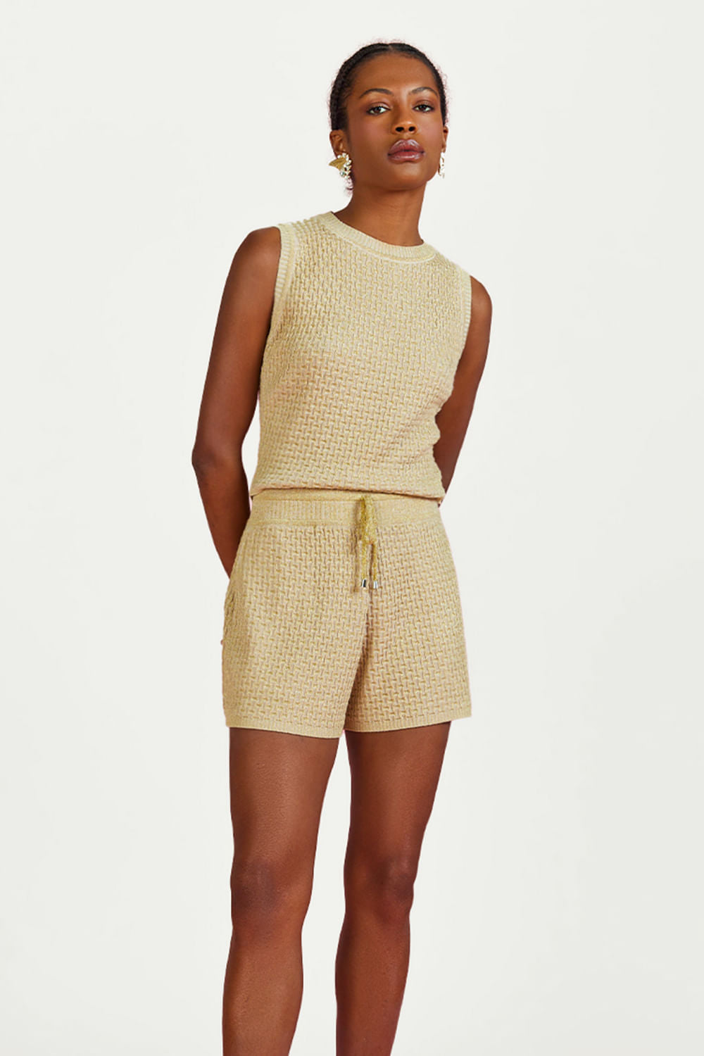Shorts Tricot Carolina Dourado