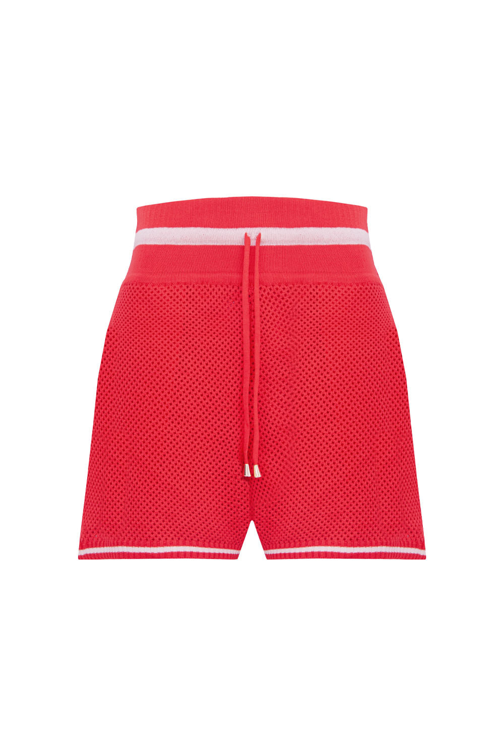 Shorts Tricot Eloá Vermelho Magma e Off White