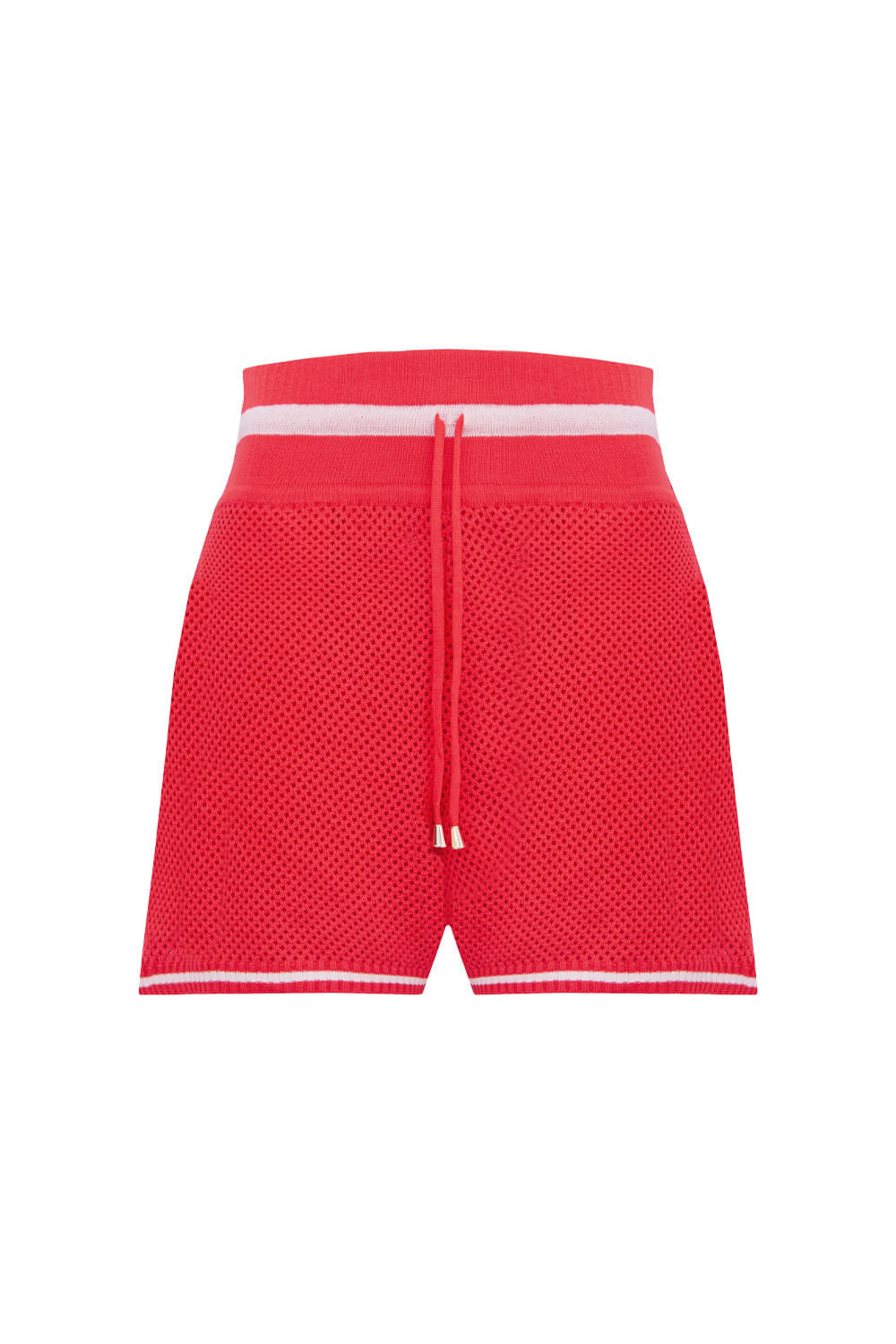 Shorts Tricot Eloá Vermelho Magma e Off White