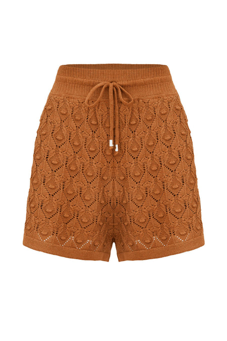 Shorts Tricot Lorena Caramelo