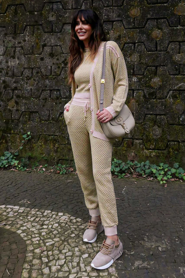 Calça Tricot Yara Lurex Dourado