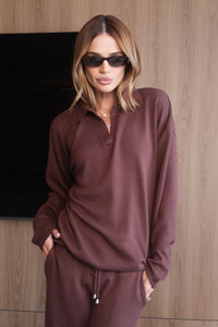 Camisa Tricot Leda Manga Longa Cacau