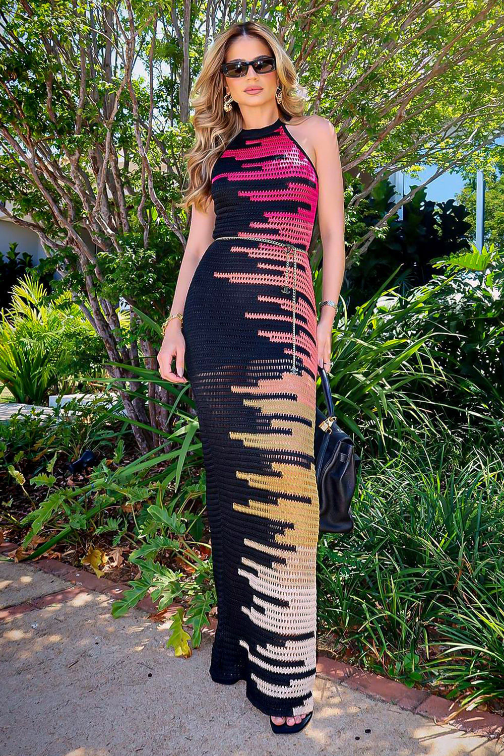 Vestido Tricot Longo Estela Preto