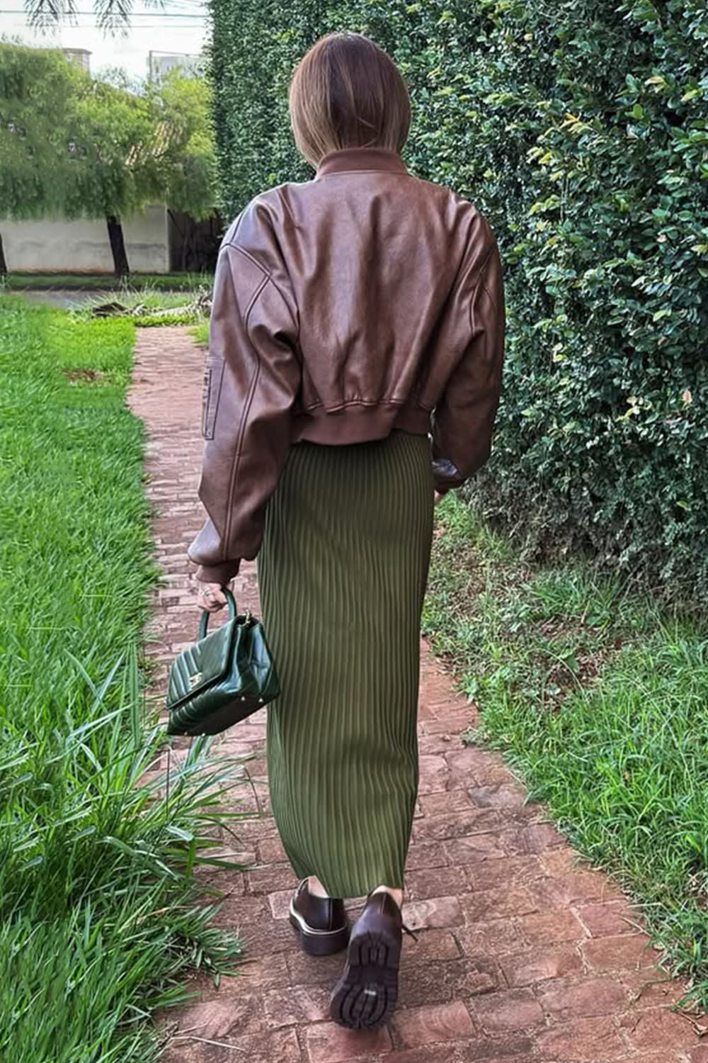Saia Tricot Midi Ingrid Verde Oliva