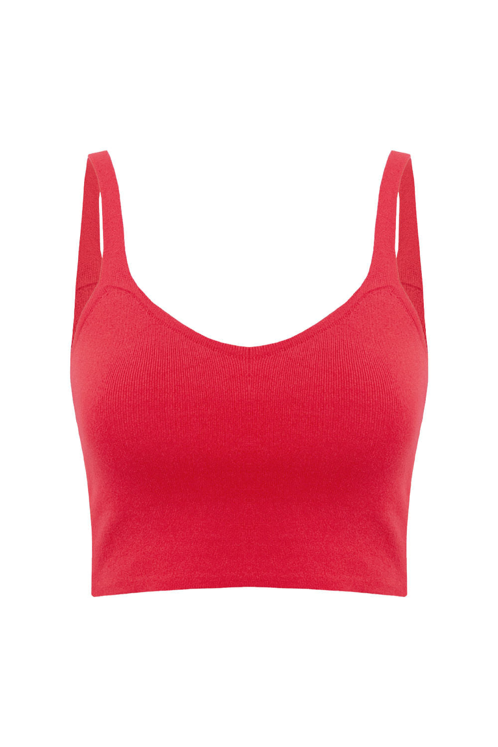Cropped Tricot Eloá Com Top Vermelho Magma E Off White