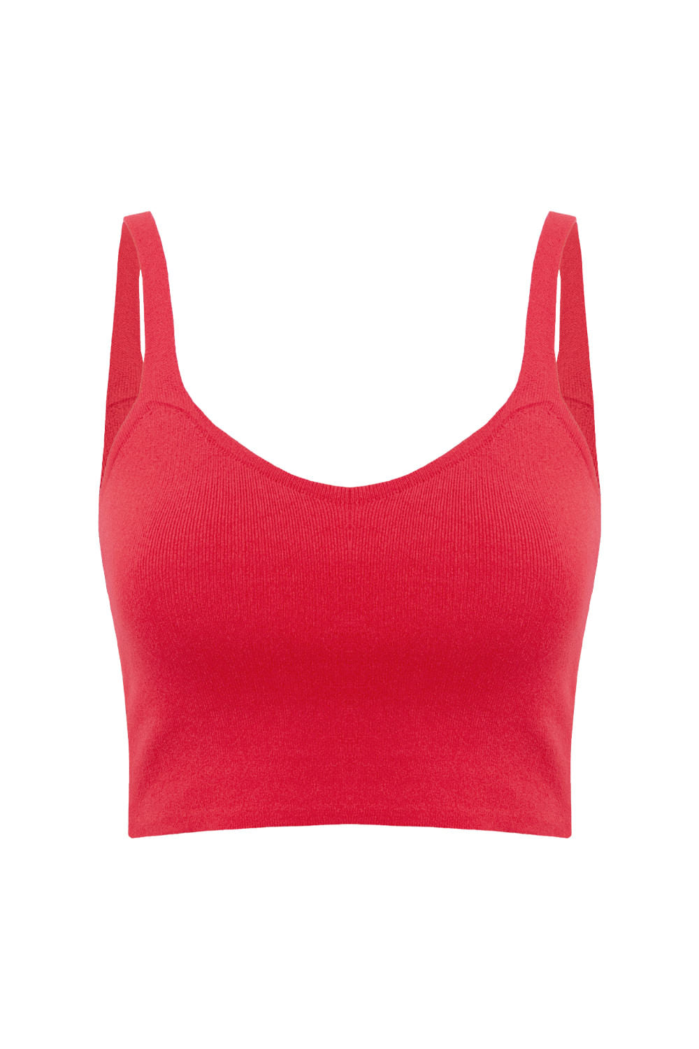 Cropped Tricot Eloá Com Top Vermelho Magma E Off White