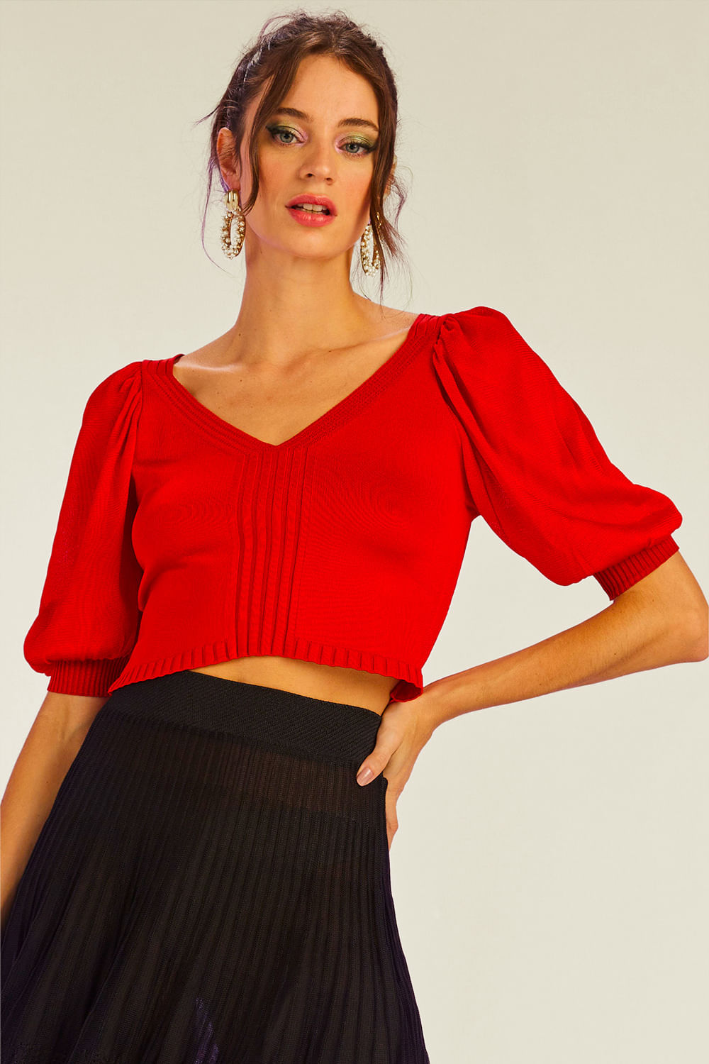 Top Tricot Ravena Vermelho