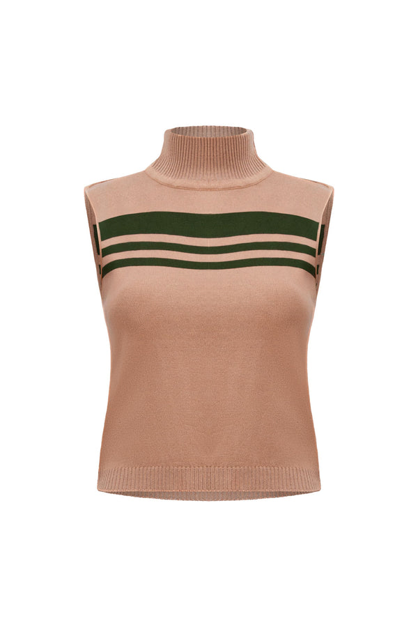 Top Tricot Rebeca Bege Perolado