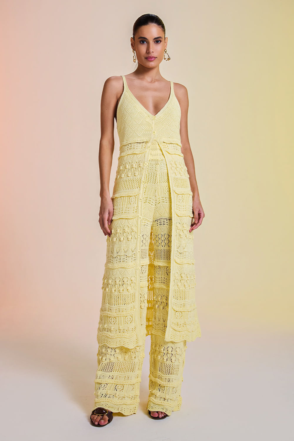 Túnica Tricot Gloria Amarelo Manteiga