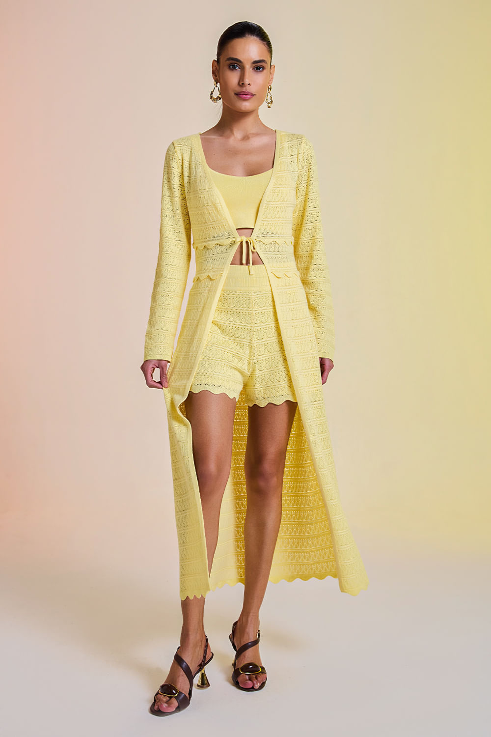 Túnica com Top Marisa Amarelo Manteiga