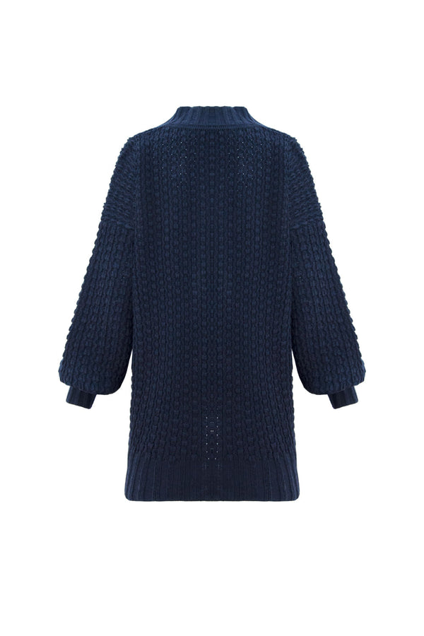 Casaco Tricot Aurora Azul Oxford