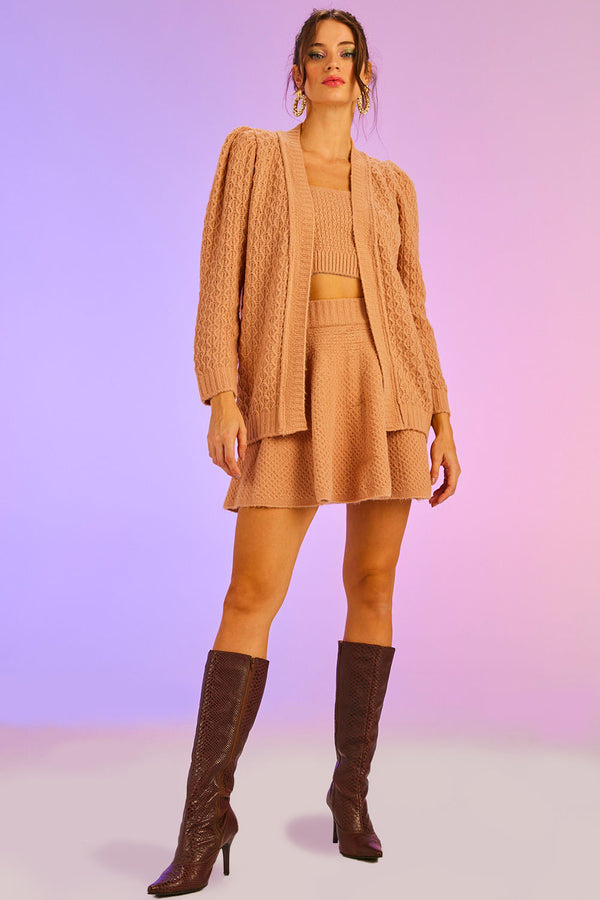 Saia Tricot Curta Cherry Honey