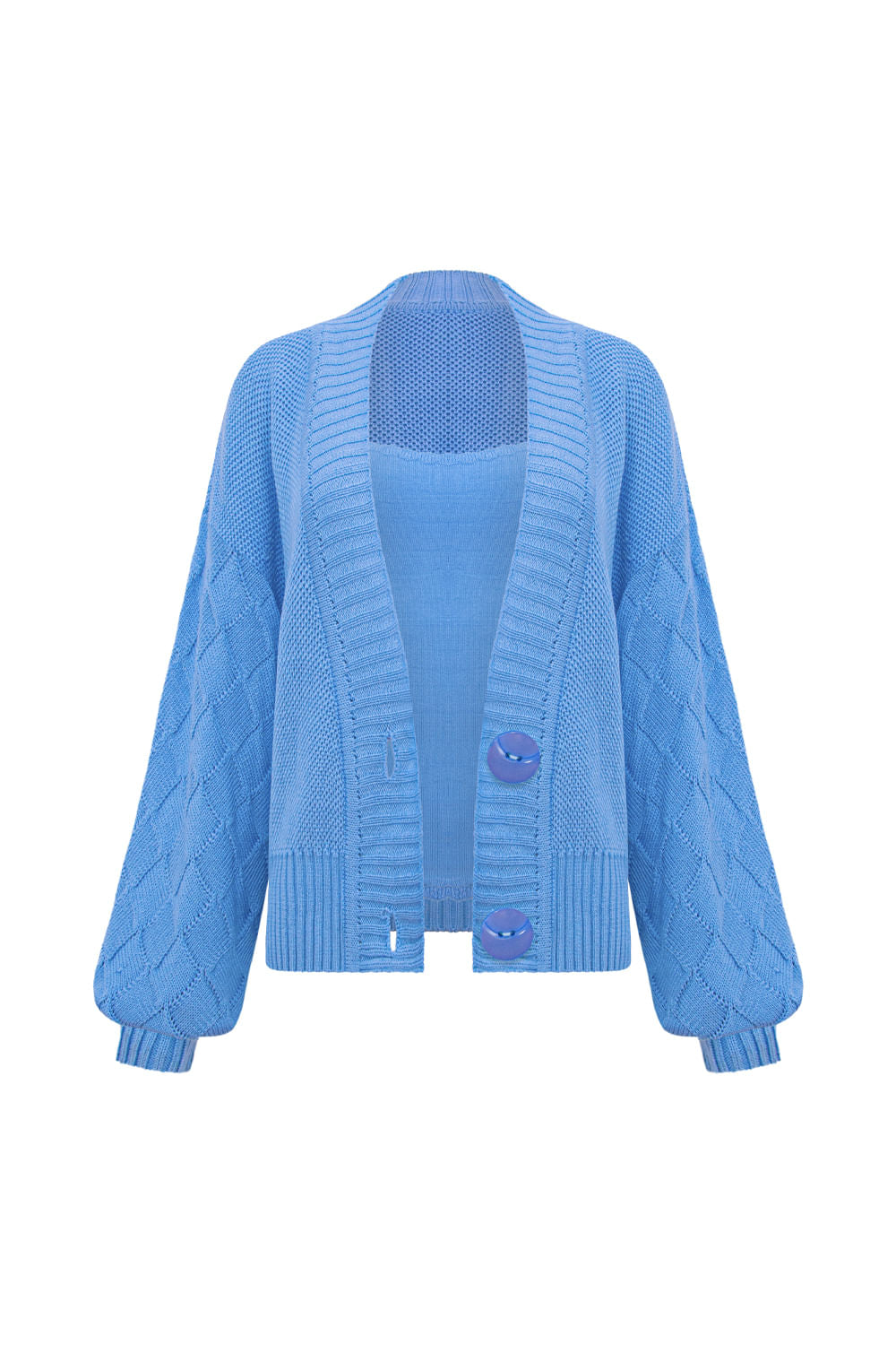 Conjunto Tricot Katia Azul Capri