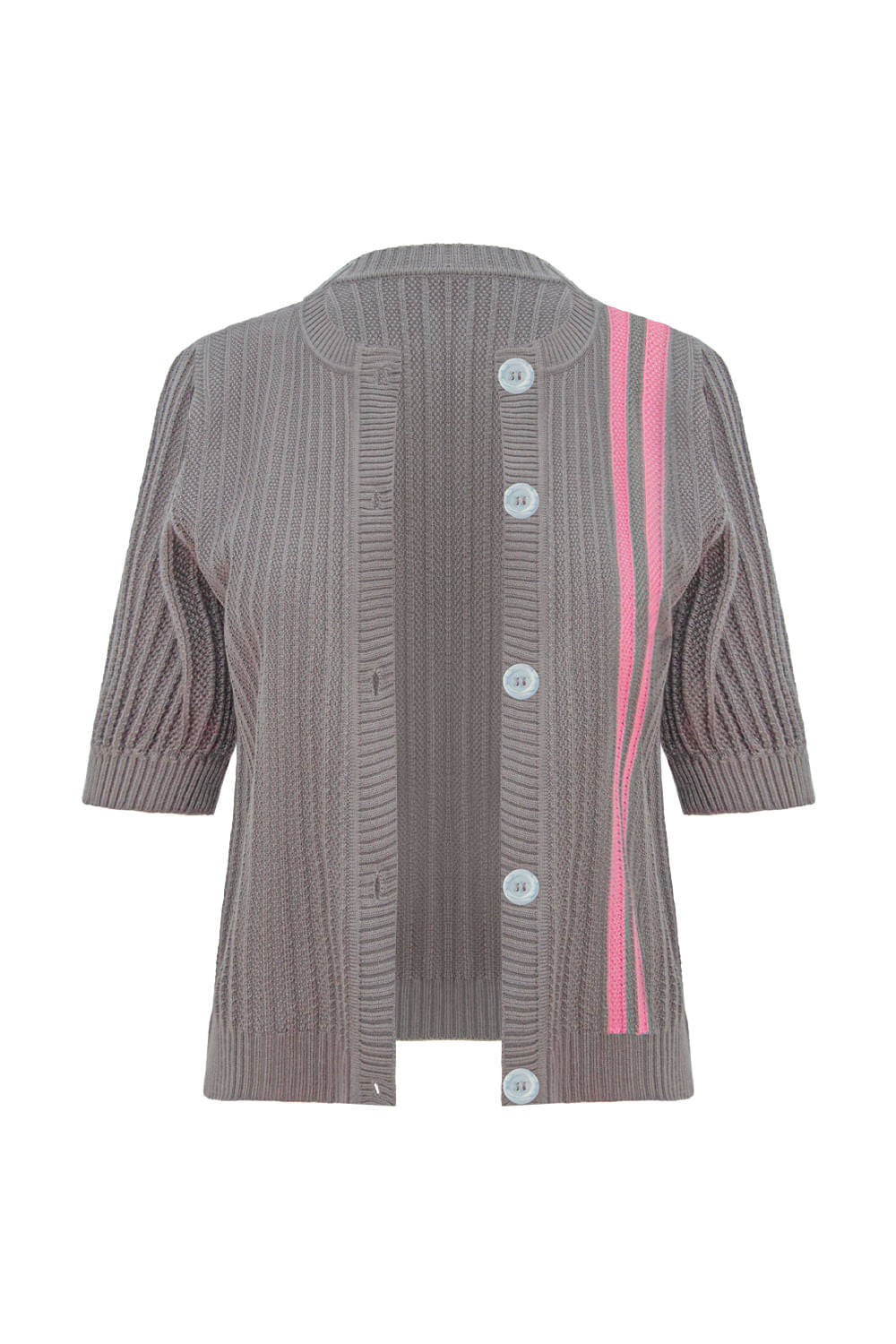Casaco Tricot Nadia Cinza Stone