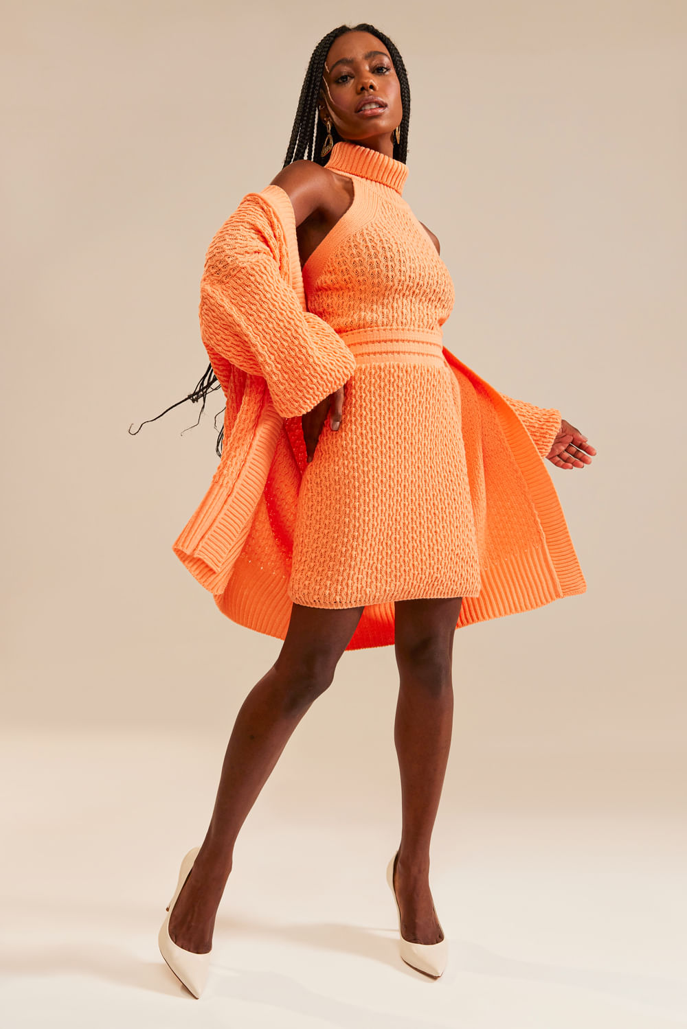 Conjunto Tricot Talita Laranja Turmeric