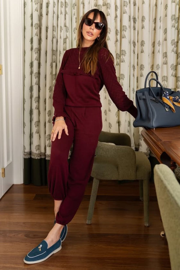 Calça Tricot Giovana Vinho