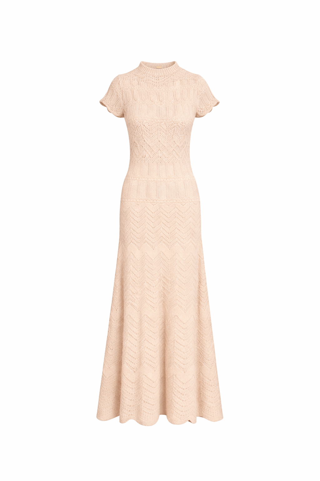 Vestido Tricot Midi Alessandra Bege Areia
