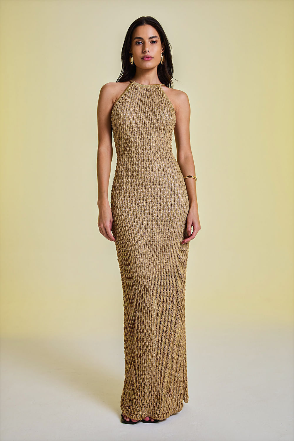 Vestido Tricot Longo Renata Dourado