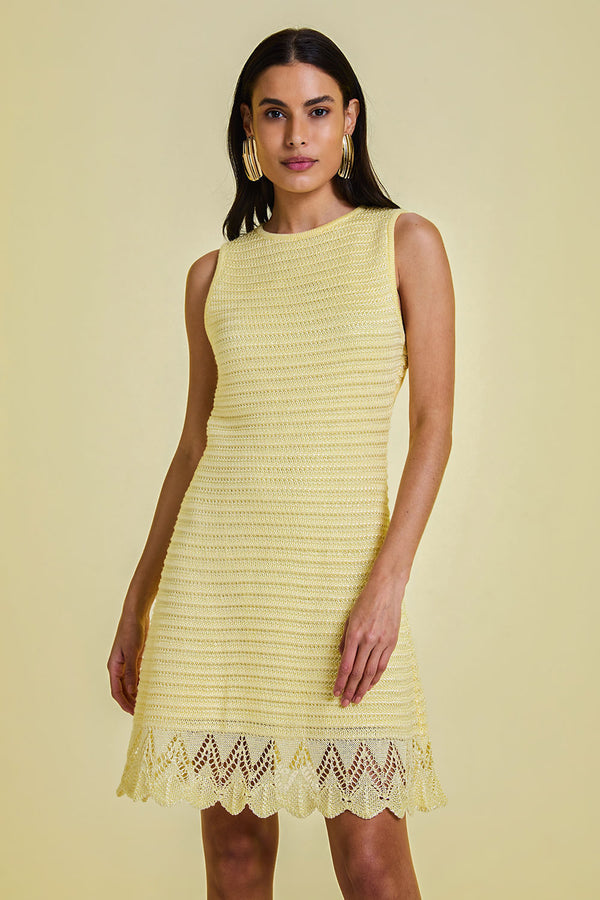Vestido Tricot Aline Amarelo Manteiga
