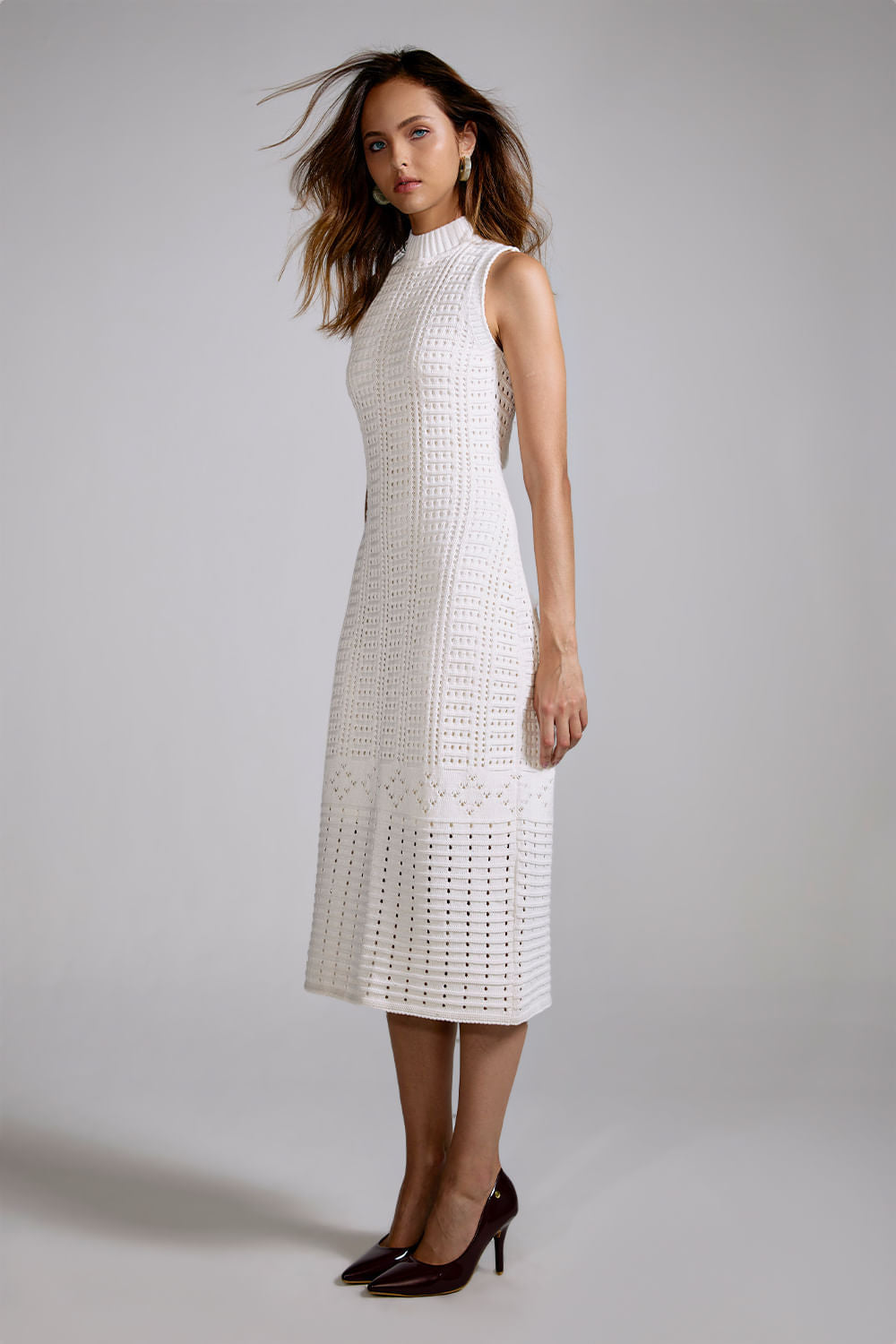 Vestido Tricot Midi Amelia Off White