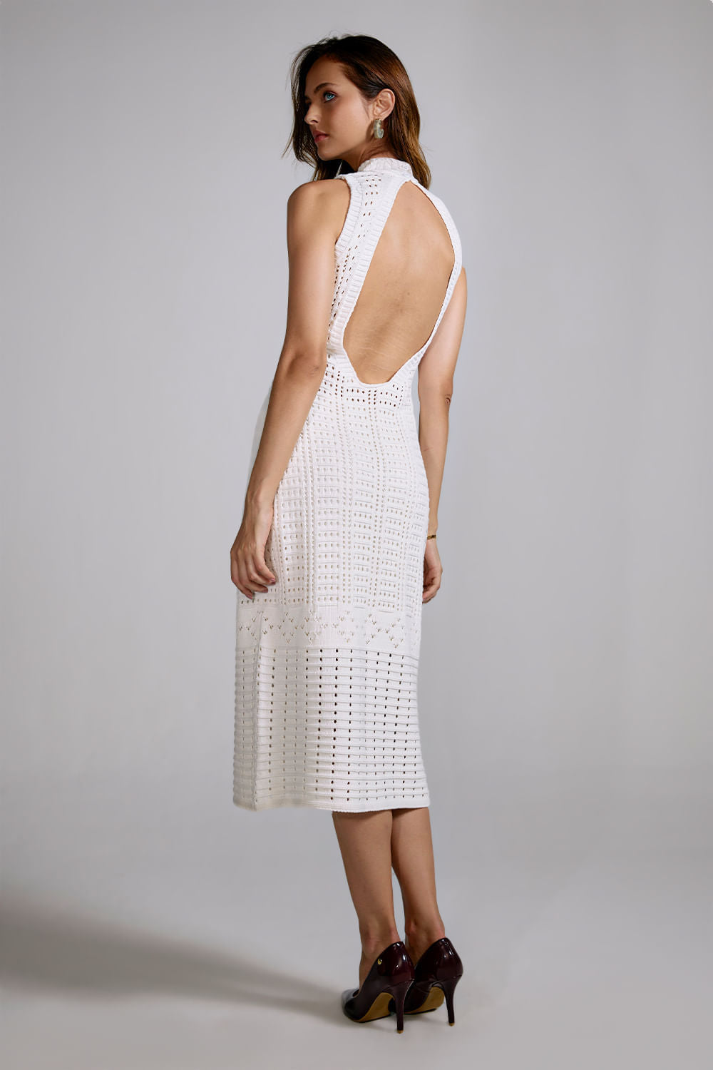 Vestido Tricot Midi Amelia Off White
