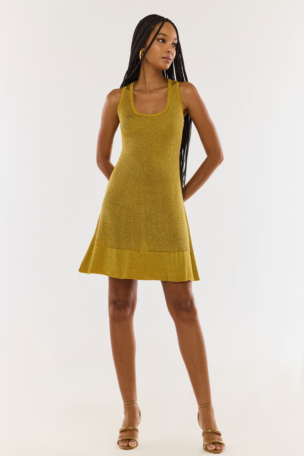Vestido Tricot Irene Dourado