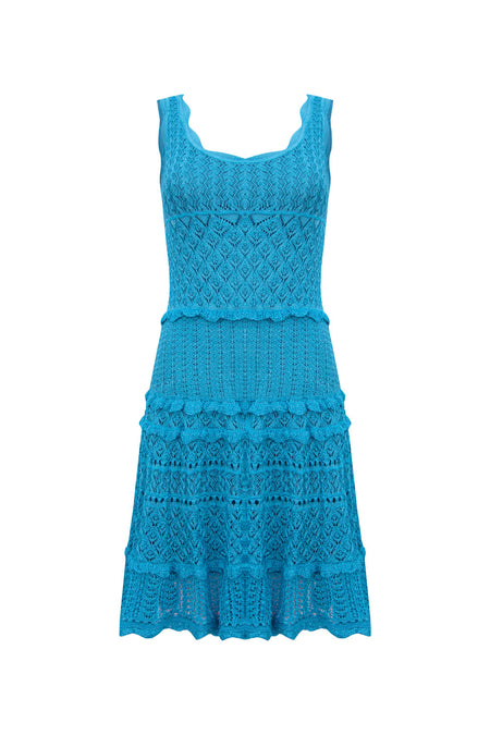 Vestido Tricot Fran Azul Mergulho