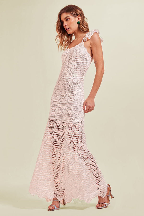 Vestido Tricot Midi Elle Off White