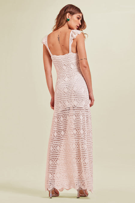 Vestido Tricot Midi Elle Off White