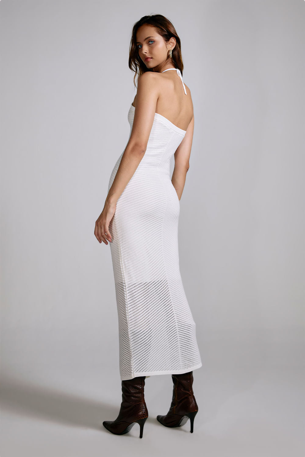 Vestido Tricot Midi Isis Off White