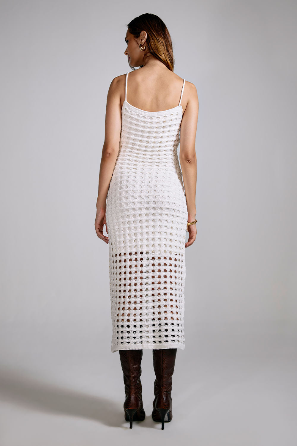 Vestido Tricot Midi Camila Off White