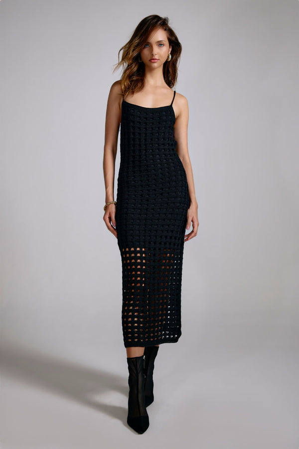 Vestido Tricot Midi Camila Preto