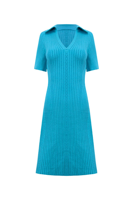 Vestido Tricot Julia Azul Mergulho