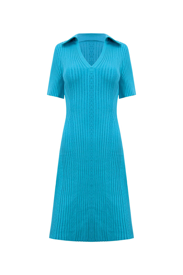 Vestido Tricot Julia Azul Mergulho