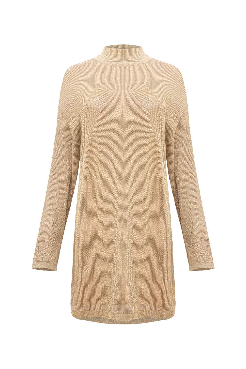 Vestido Tricot Lana Dourado